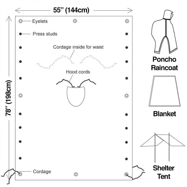 3 in 1 Hooded Poncho