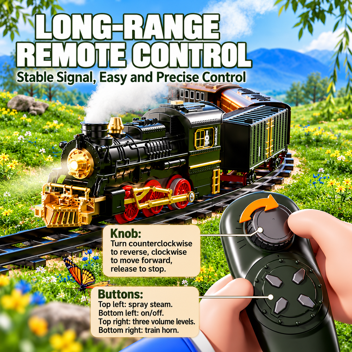 🎄 Christmas Sale – 49% OFF | 🚂Vintage Remote Control Steam Train