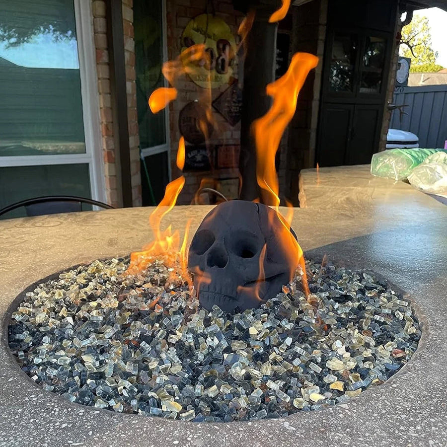 Ceramic Fireproof Fire Pit Skull 💀 🎃2026 Halloween Hot Sale 🔥