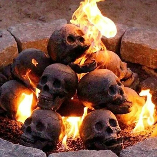 Ceramic Fireproof Fire Pit Skull 💀 🎃2026 Halloween Hot Sale 🔥