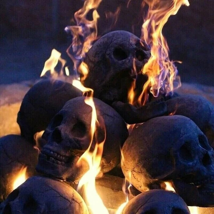 Ceramic Fireproof Fire Pit Skull 💀 🎃2026 Halloween Hot Sale 🔥