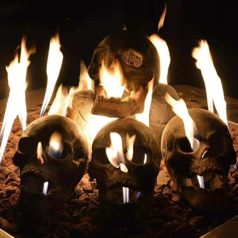Ceramic Fireproof Fire Pit Skull 💀 🎃2026 Halloween Hot Sale 🔥