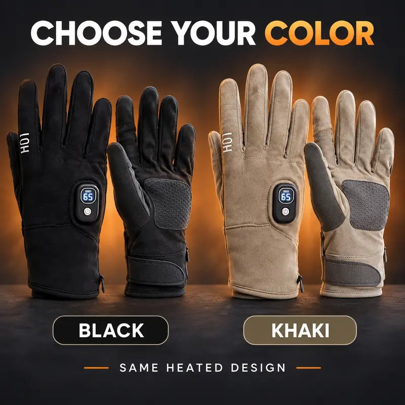TYglobal Rechargeable Electric Heated Gloves for Men & Women, 3000mAh Battery, 3 Heat Levels Up to 131°F, Back of Hand & Fing
