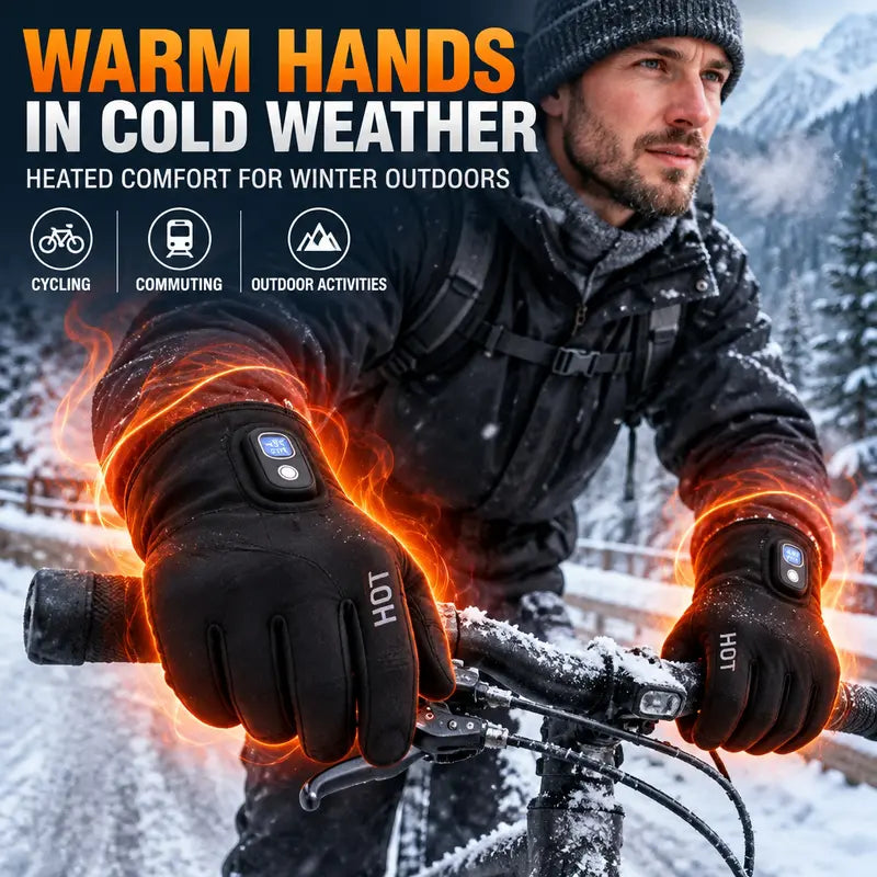 TYglobal Rechargeable Electric Heated Gloves for Men & Women, 3000mAh Battery, 3 Heat Levels Up to 131°F, Back of Hand & Fing