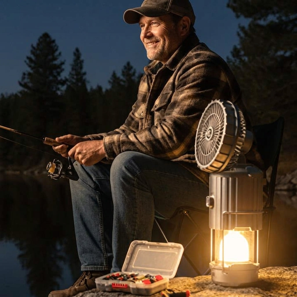 💡5-in-1 Portable Solar Fan Lantern