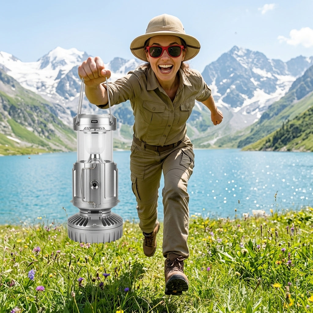 💡5-in-1 Portable Solar Fan Lantern
