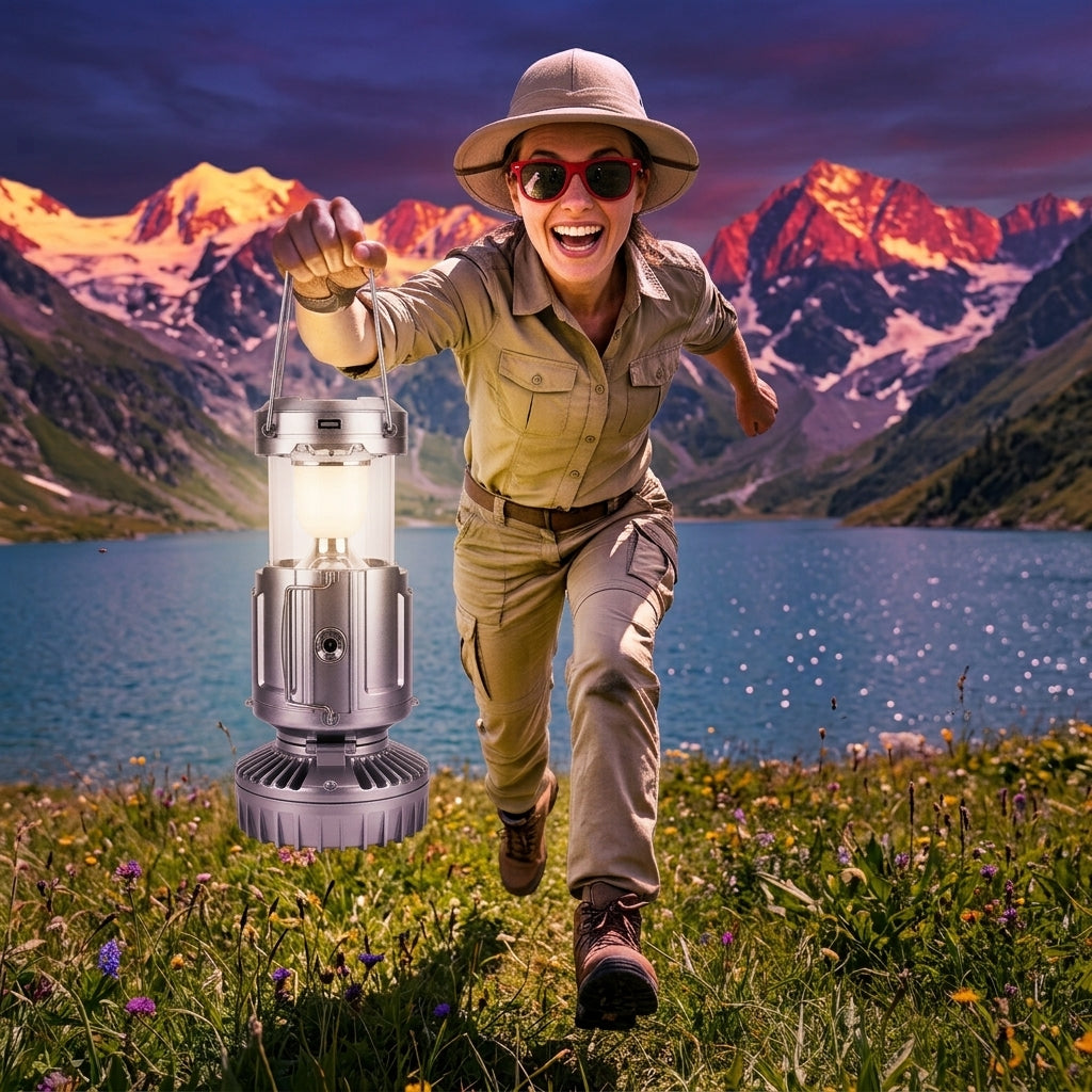 💡5-in-1 Portable Solar Fan Lantern