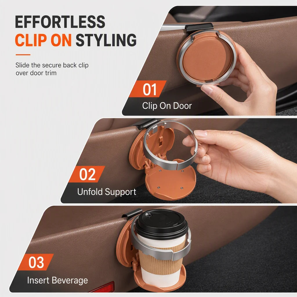 ⏳Limited-time 50% off⏰Foldable Car Door Cup Holder🚗☕